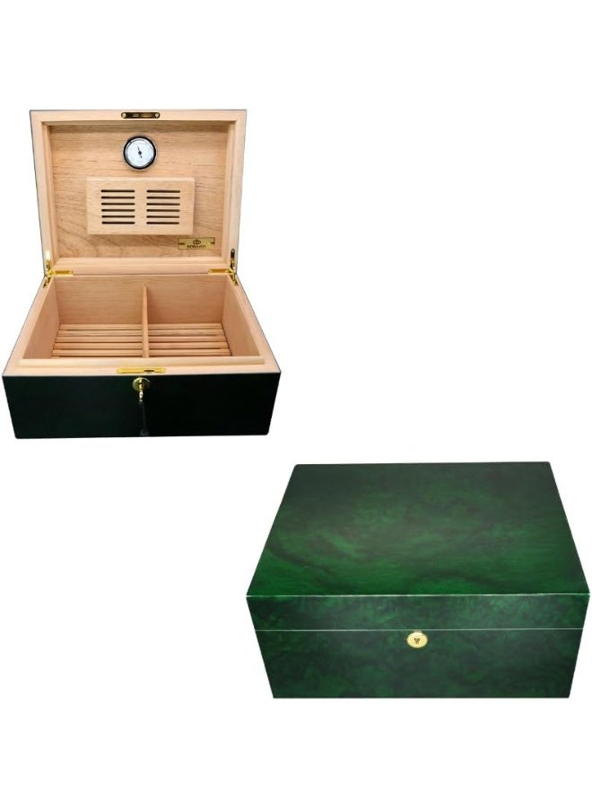 Hemingway Cedar Humidor Cigar Case Large Capacity Storage Box W/Humidifier & Hygrometer – Premium Quality - Image 1
